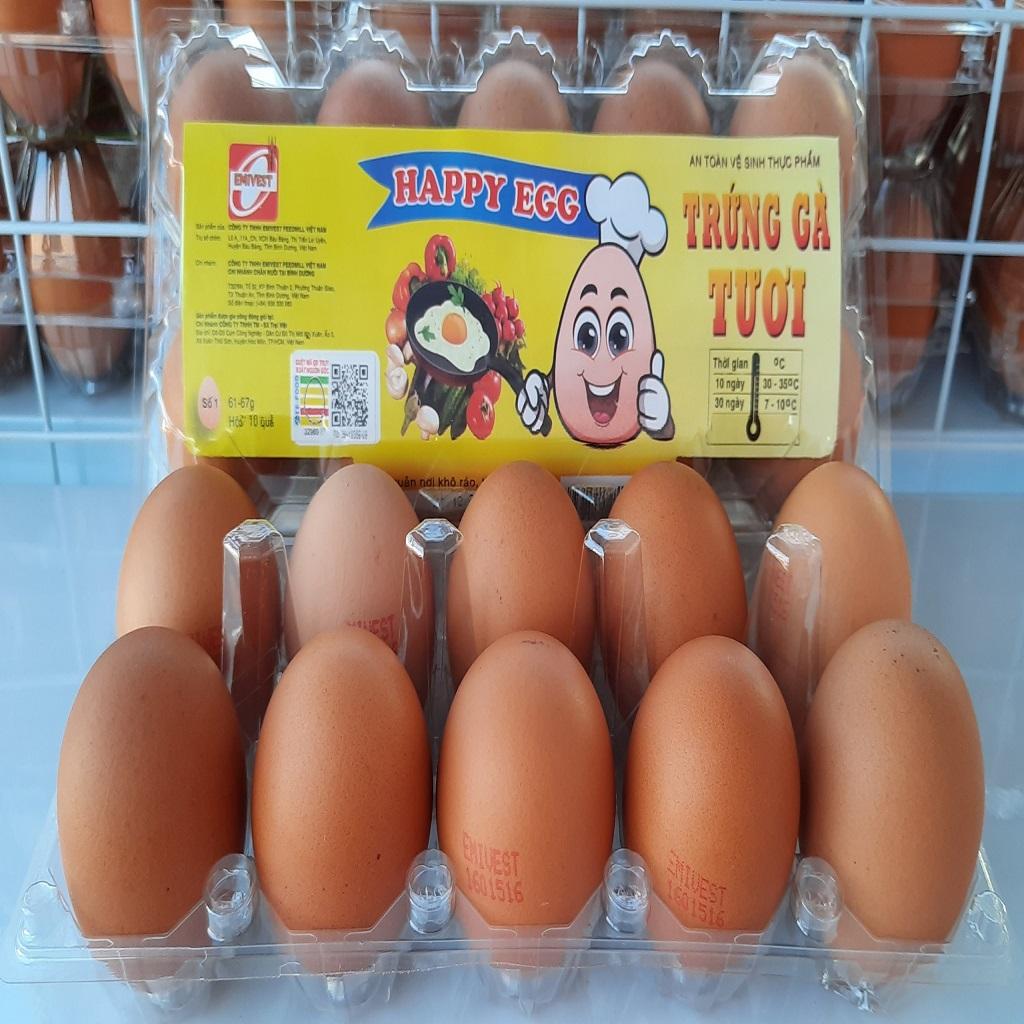 Trứng gà Tươi Happy Egg Số 1 Vỉ 10 Trứng